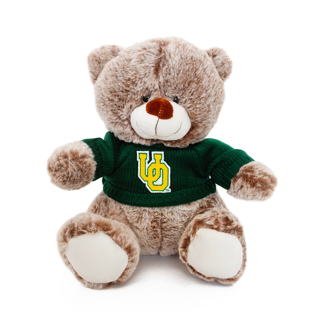 Interlocking UO, Spirit Product, Brown, Plush, Polyester, Gifts, Elliott, Green Sweater, Bear, 953101